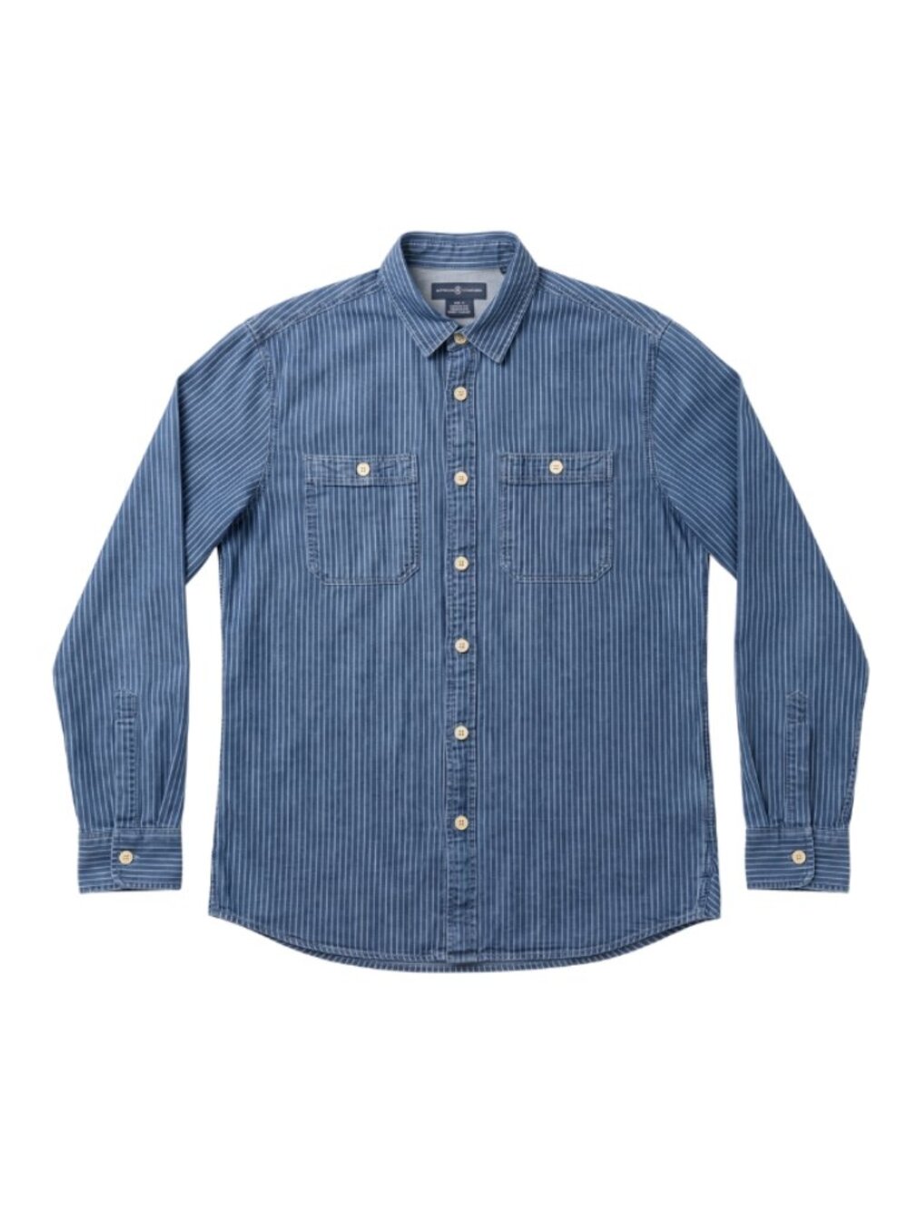 Banana Republic Striped Button Down Shirt Blue Medium Denim
